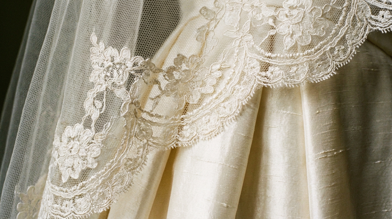 Le guide pour associer voile de mariée créateur et robe