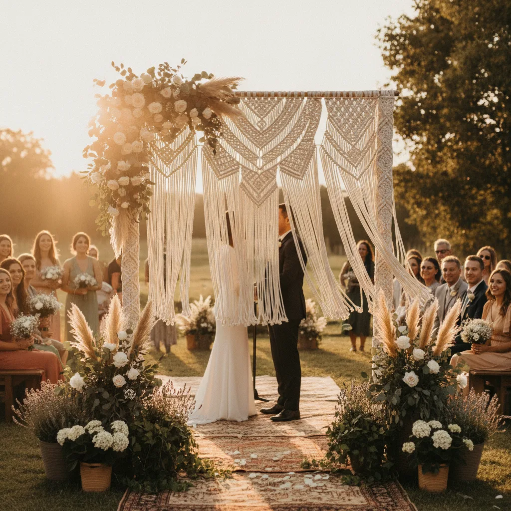 Macramé contemporain vs traditionnel pour un mariage - macrame contemporain vs traditionnel mariage