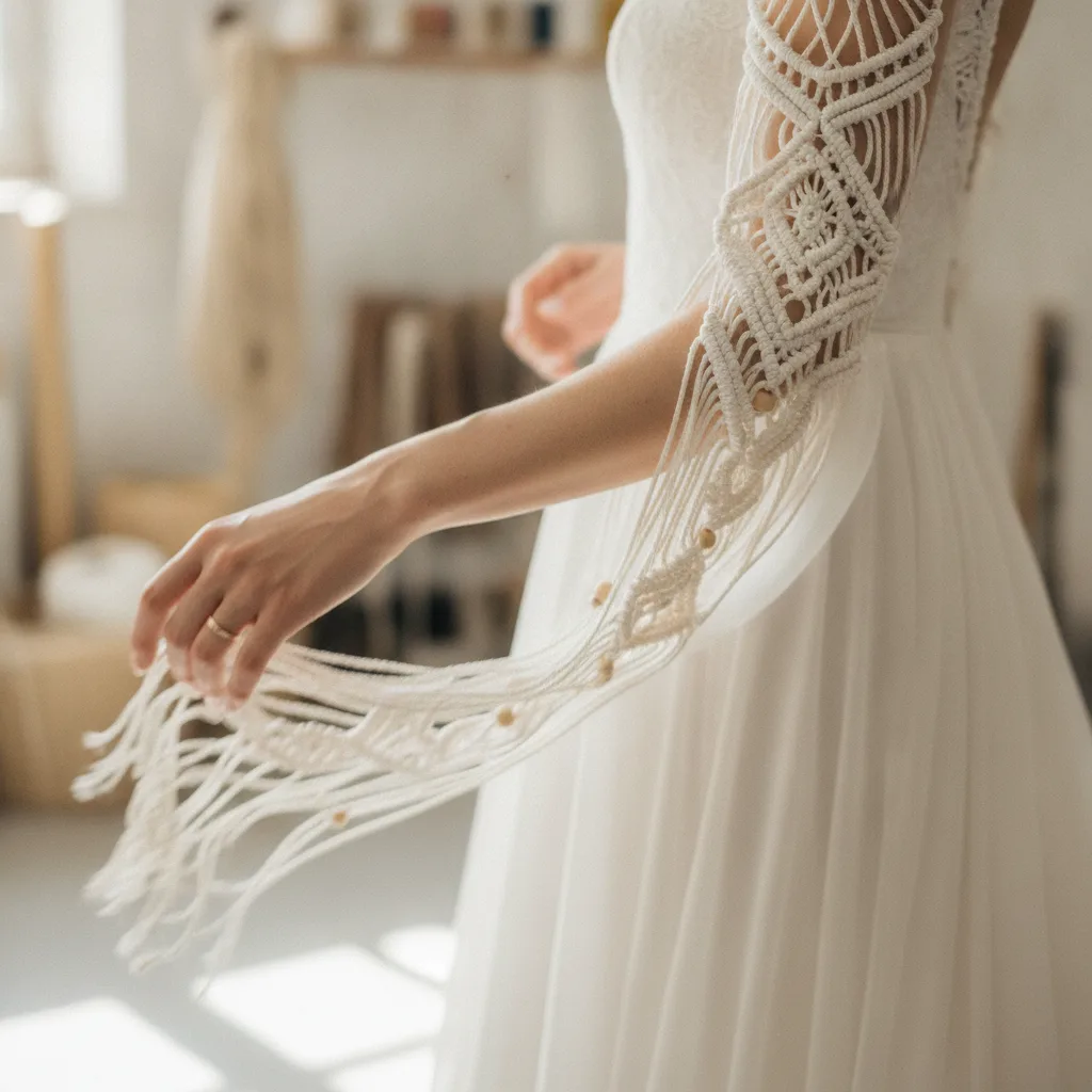 robe mariée macramé manches longues robe mariée macramé manches longues