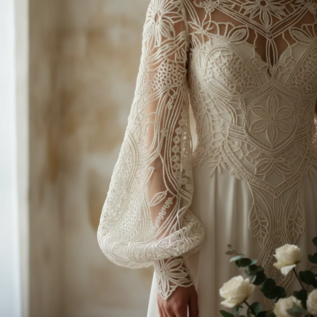 robe mariée macramé manches longues robe mariée macramé manches longues