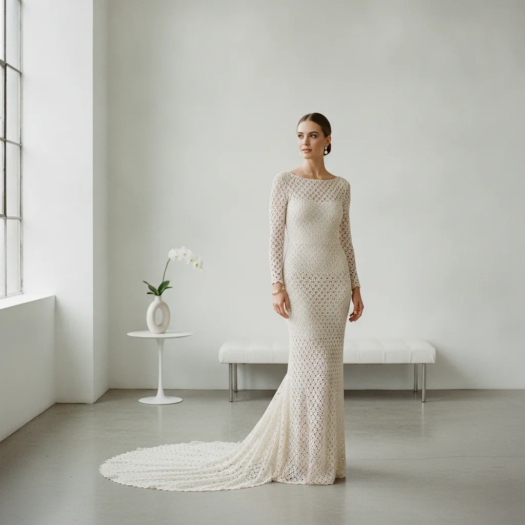 Robe mariée macramé minimaliste | Luxe et sobriété - robe mariee macrame minimaliste